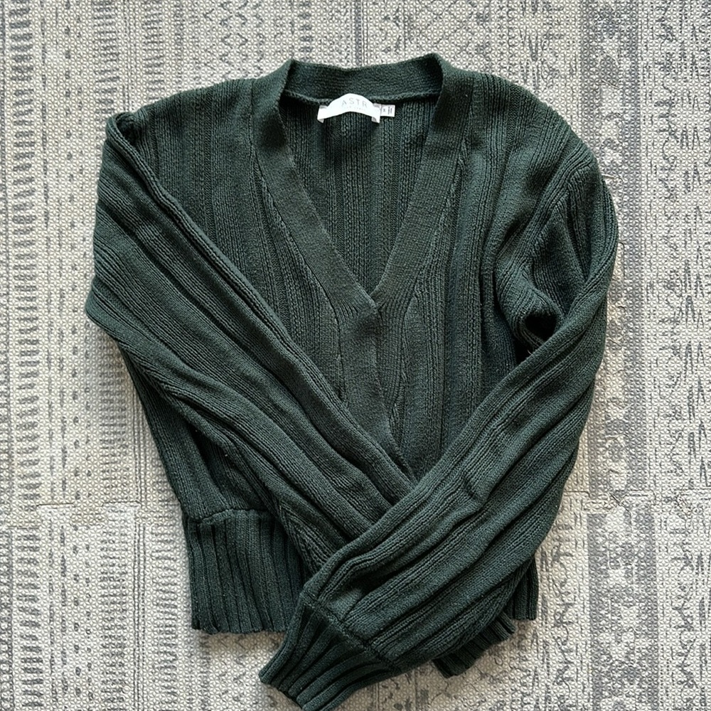 2/$20 ASTR Evie Surplice Cotton Blend Sweater NWT Medium